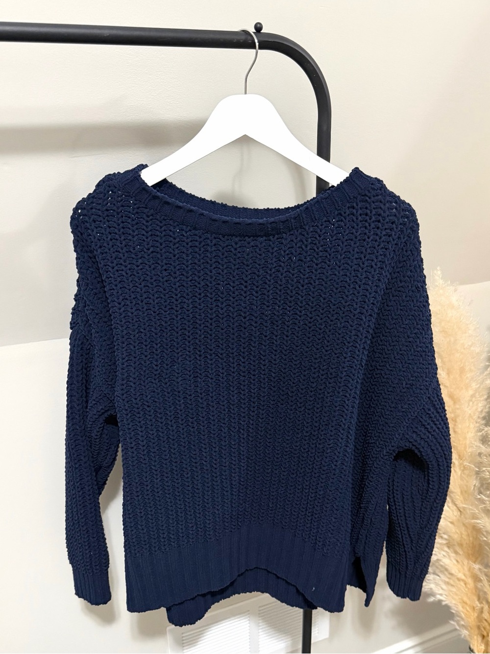 American Eagle Outfitters Navy Chunky Crew Neck Sweater